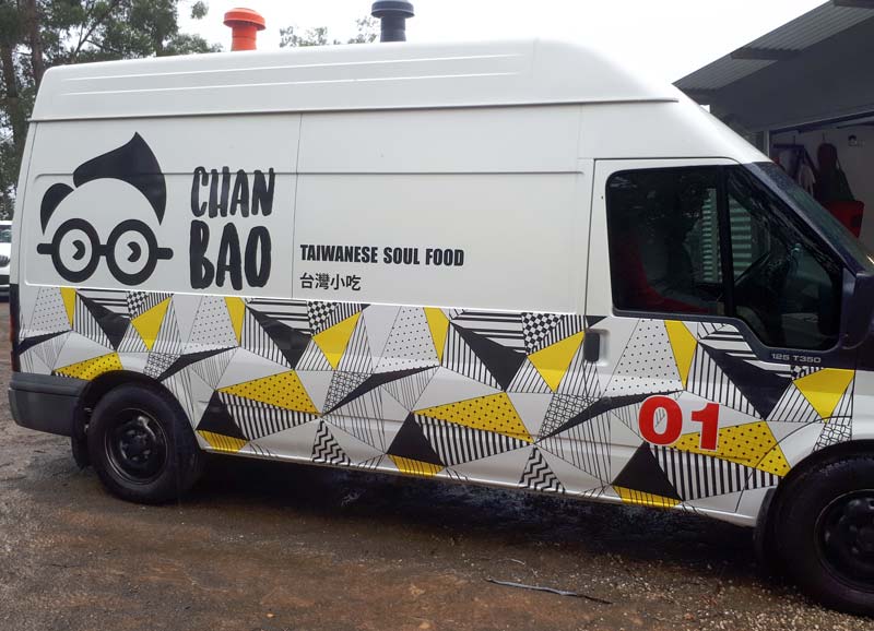 Food Truck Partial Wrap Hobart Chan Bao