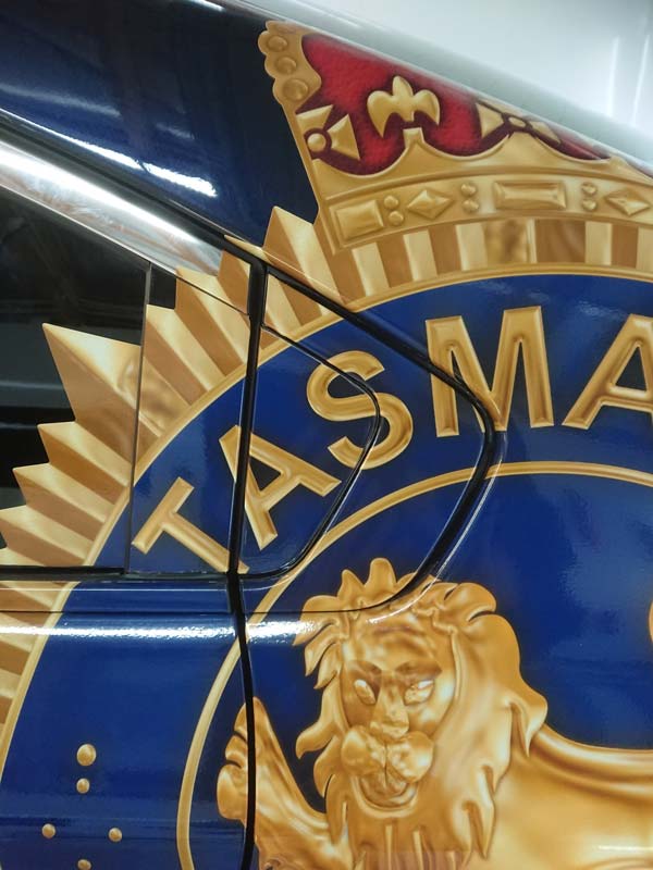 Police Tasmania Vehicles - Reflective Vehicle Graphics during the day