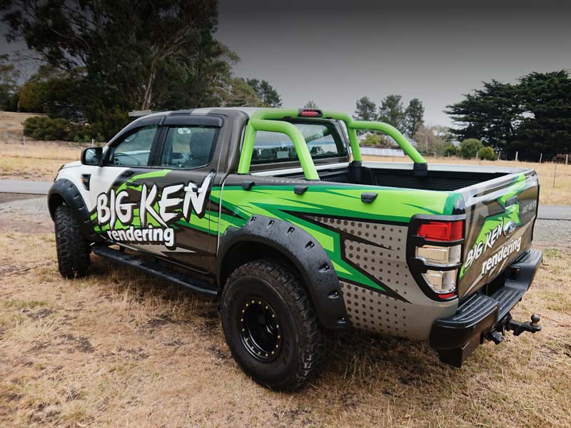 Tradies Ute Partial Wrap Hobart Tasmania - Big Ken Rendering