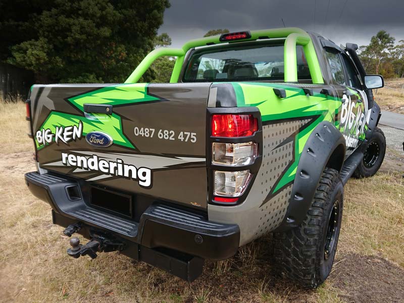 Tradies Ute Partial Wrap Hobart Tasmania - Big Ken Rendering