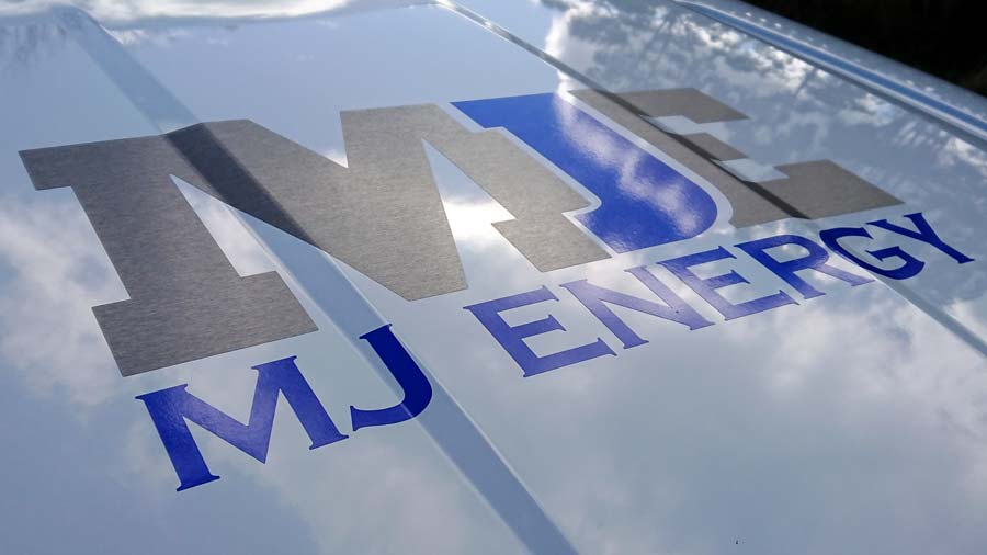MJ Energy brushed titanium logo graphics on bonnet
