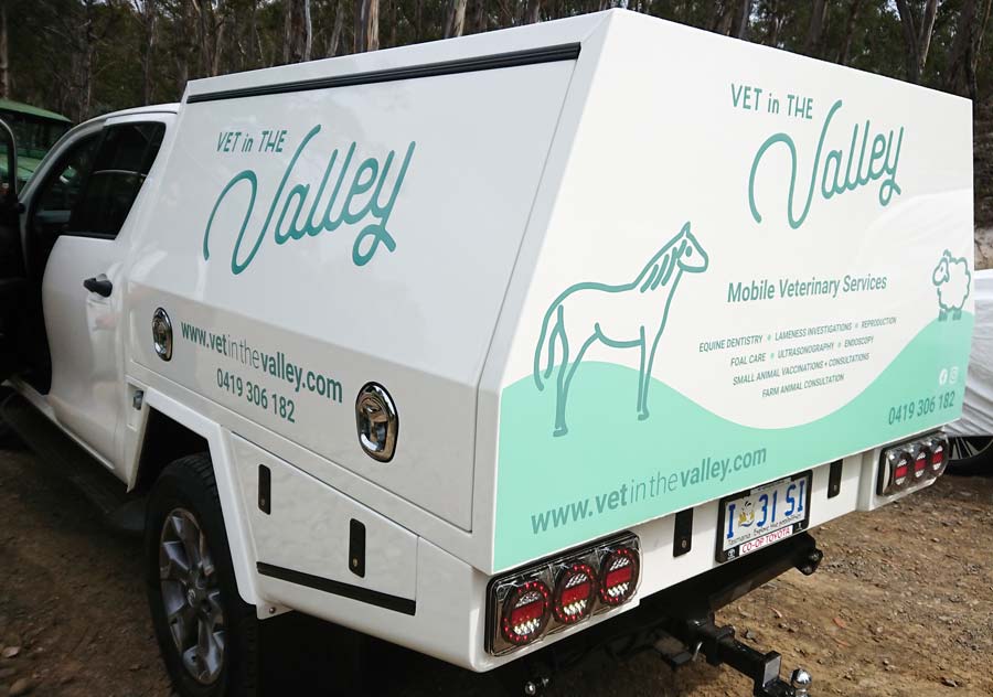ute canopy signage vet in the valley hobart
