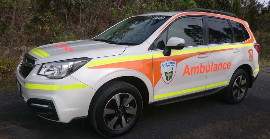 Ambulance Tasmania Reflective Graphics Front view