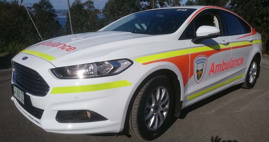 Ambulance Tasmania Reflective Graphics Side view